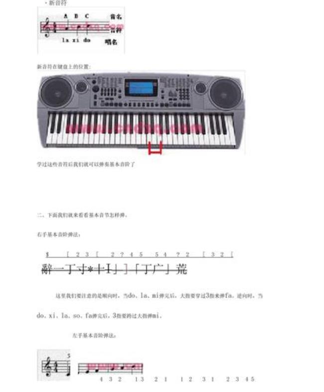 电子琴基本指法入门