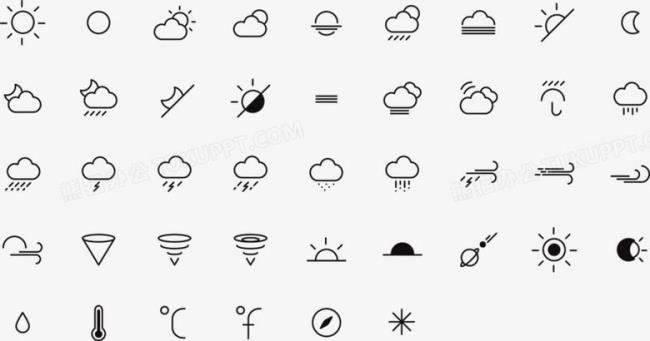 天气预报图中常用的天气符号
