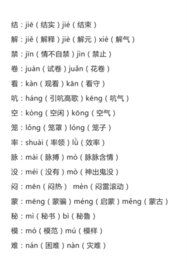 语文天地四年级上册多音字