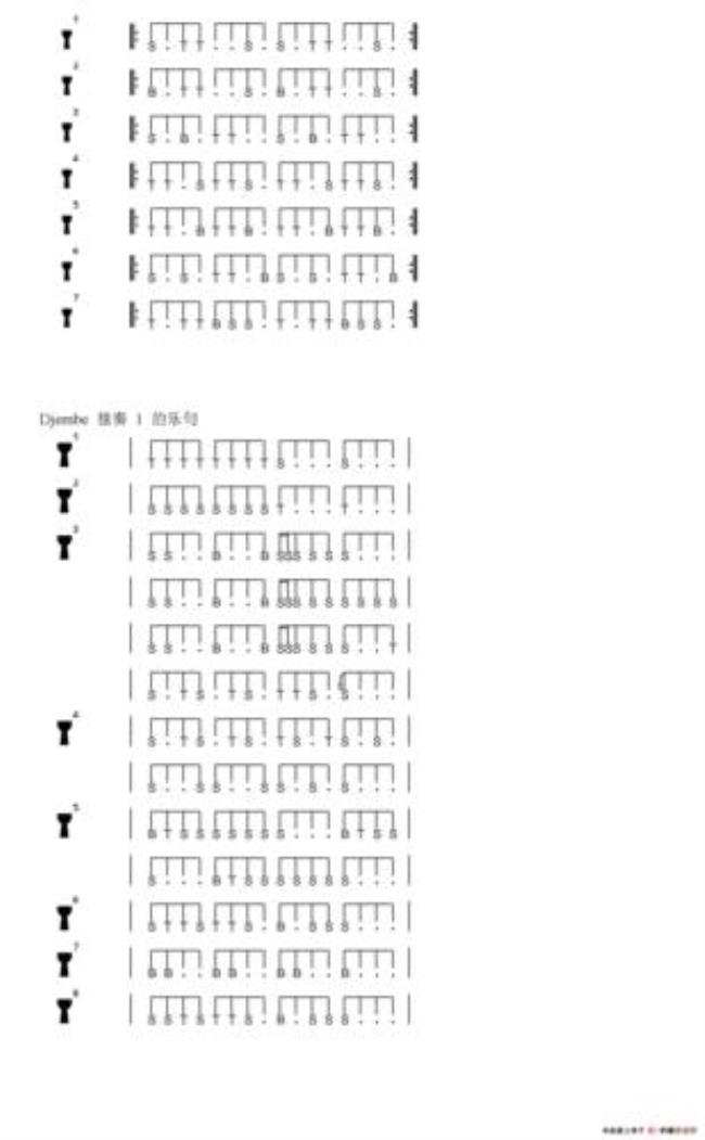 怎么看非洲鼓谱的顺序