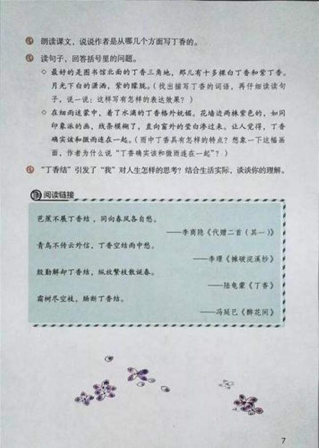 丁香花课文的主题概括