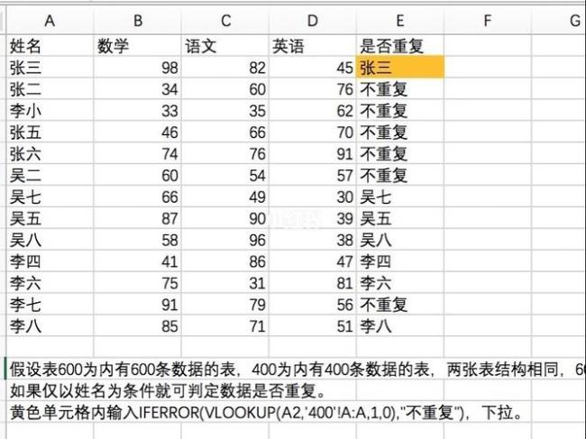 2个表如何筛选重复值