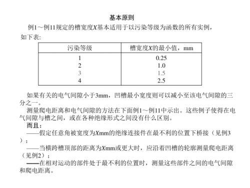 3kv电气间隙和爬电距离规范要求