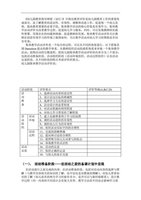 为什么要进行集体教学活动评价