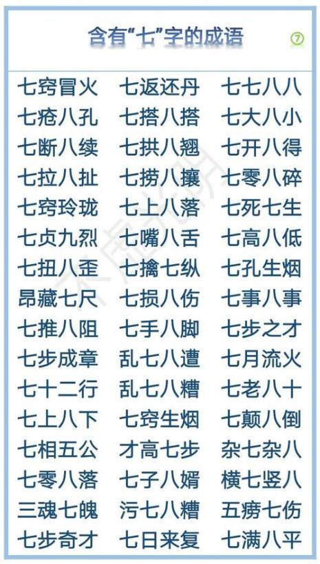 带数字的多字成语大全