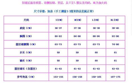 175厘米身高连衣裙是几码