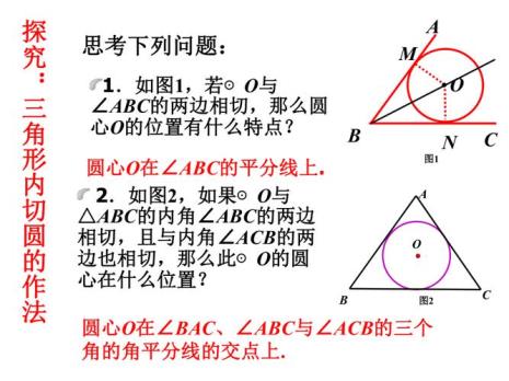 三角形内切圆与顶点关系