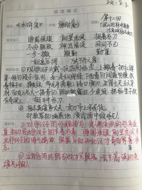 水浒传第十七回读书笔记30至50字