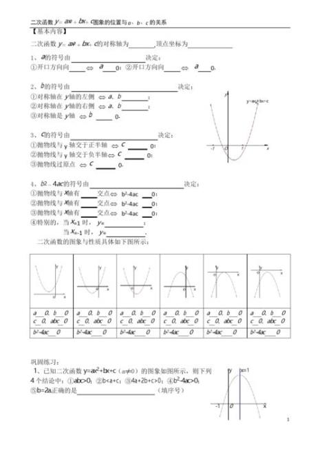 二次函数中对称轴与什么有关