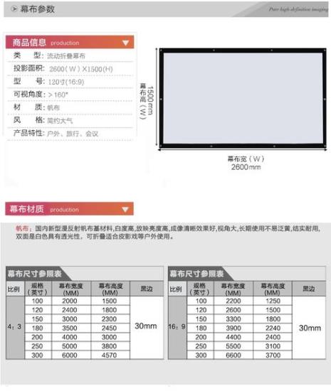 100寸4比3幕布多少大