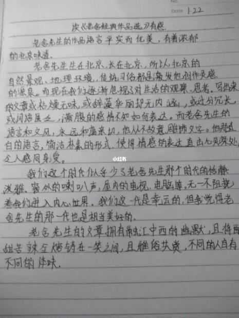 老舍的名著摘抄50字