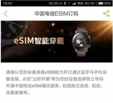 中国电信武汉esim是什么