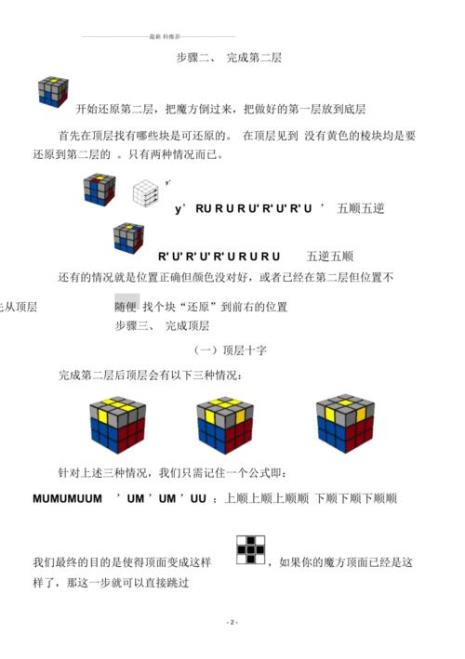 潘多拉魔方教程公式口诀