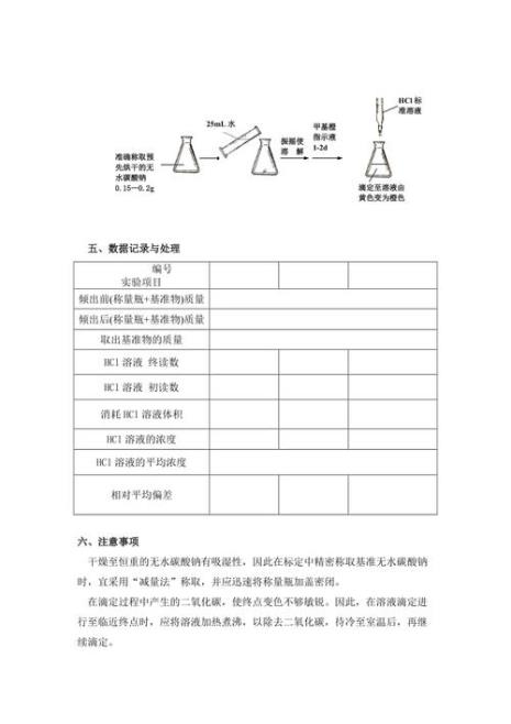 hcl标准溶液的配制与标定计算公式