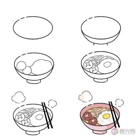 过年的美食简笔画