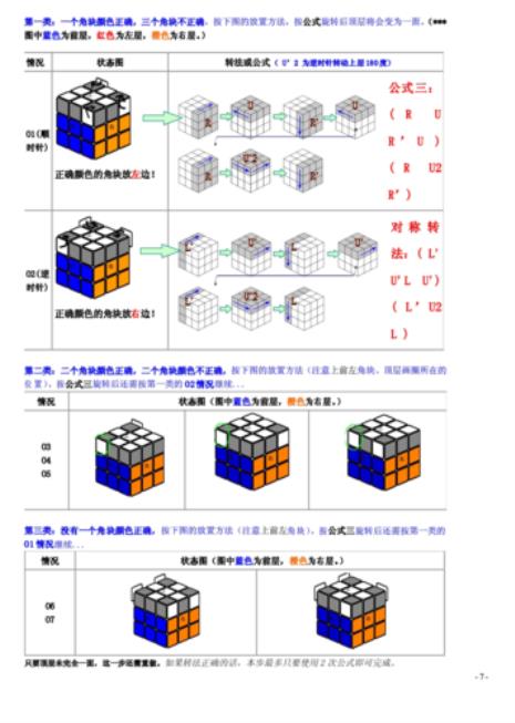 魔方第一层中间还原公式