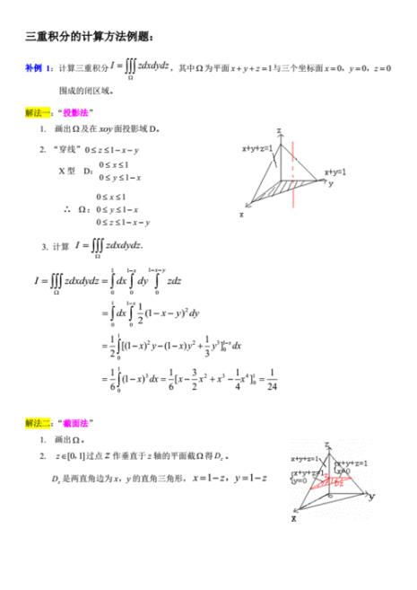 三重积分截面法怎么求截面面积