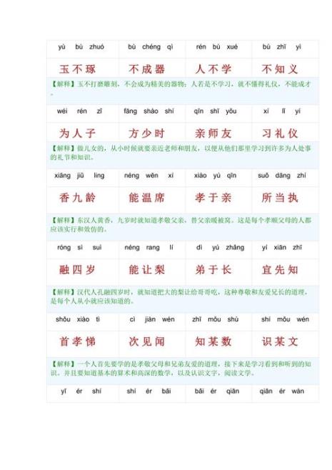 三字经重点注释