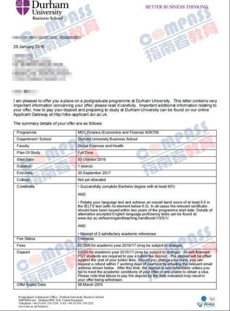 杜伦大学金融数学申请条件