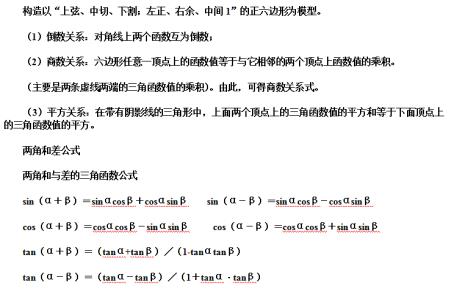 高中数学三角函数公式巧记