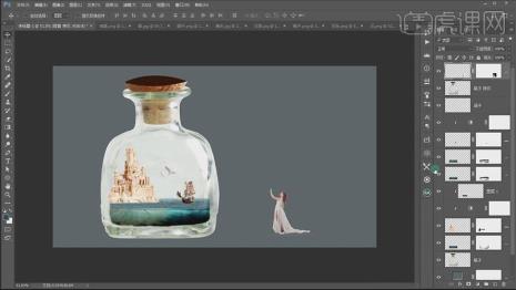 ps制作透明玻璃瓶教程