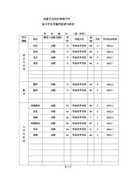 普通高中学生档案册如何填写