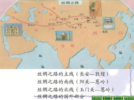 丝绸之路的北路路线图