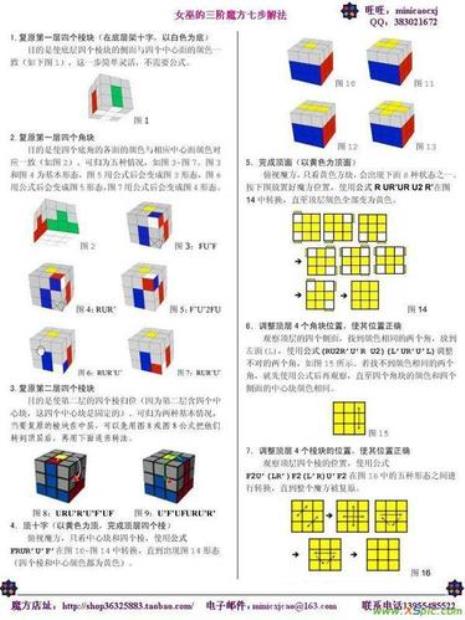 三阶魔方顶面十字公式是什么