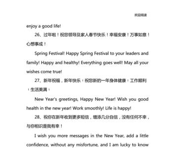 新年快乐英语祝福短文