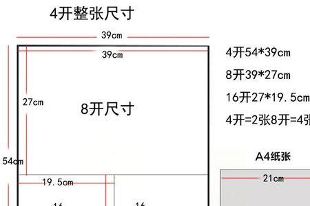 4开的纸多大