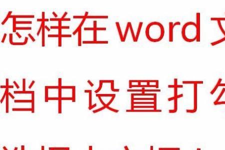 怎么在word文档的框框里打钩