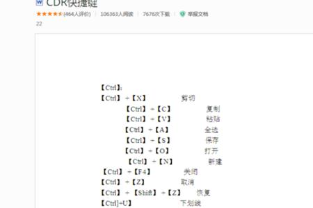 cdrx4的所有常用快捷键