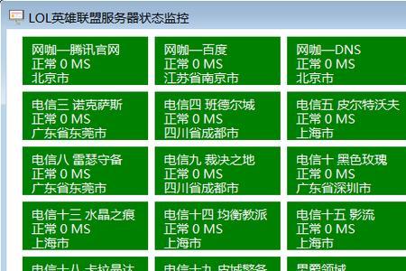 lol全部服务器的名字