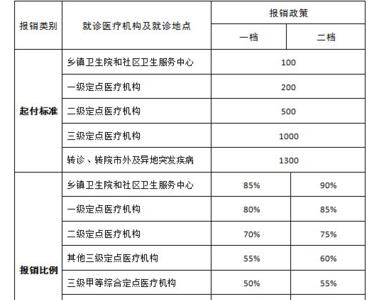 城乡医保报销范围和额度