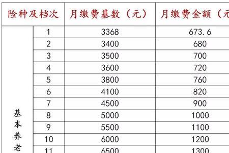 社保基数4500算几档