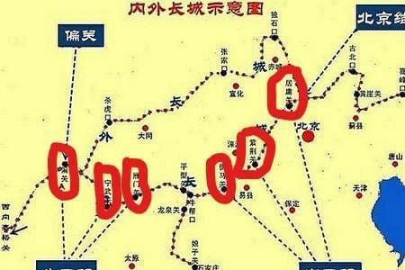 长城起点到终点的路线图