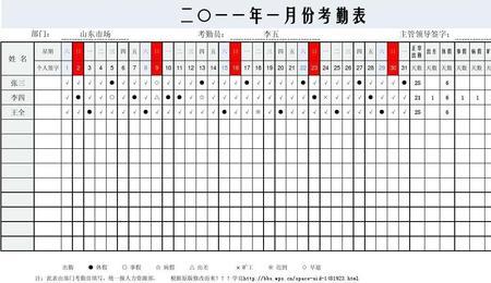 怎样制作员工考勤表