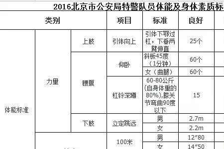 30岁人体能标准