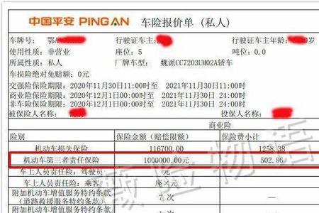 蓝牌轻卡三者险100万保费多少