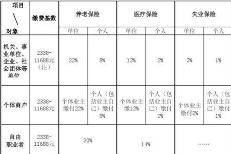 上海市松江区社保缴费标准