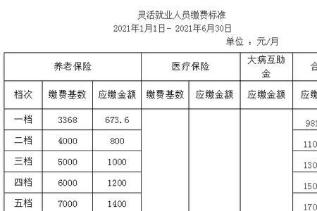 灵活就业人员养老保险分几档位