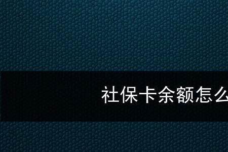 怎样查社保卡全部款