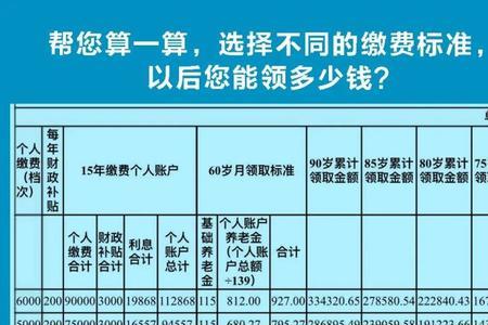 交城乡居民养老金交1000还是交5000合算