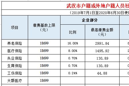 2008年武汉职工社保缴费标准