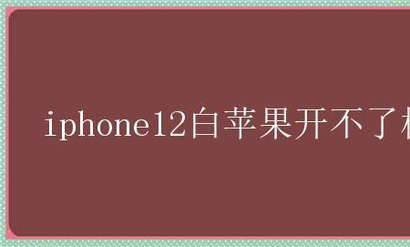 iphone12白苹果解决方法