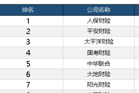 前六保险公司排名