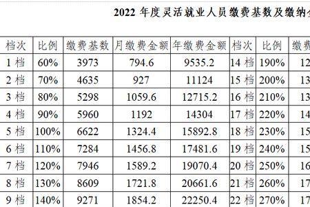 2022哈尔滨市养老保险缴费标准