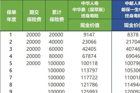 邮政2万元存5年终身寿险条款