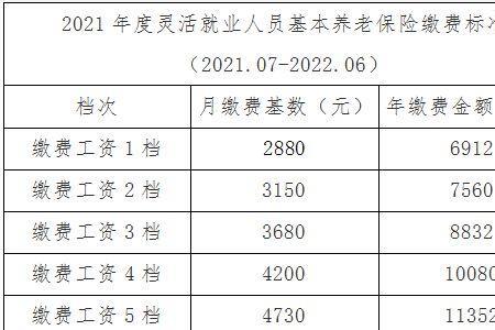 山东省灵活就业缴费分多少档