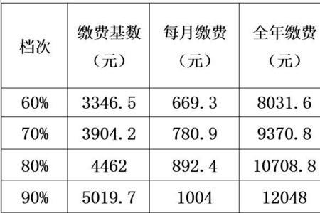 辽宁灵活就业缴费档次